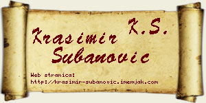 Krasimir Subanović vizit kartica